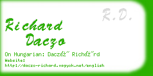 richard daczo business card